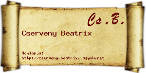 Cserveny Beatrix névjegykártya