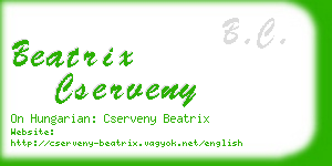 beatrix cserveny business card